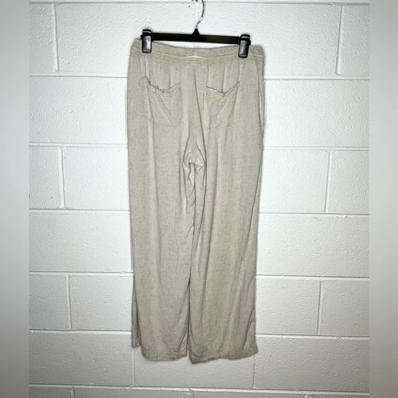 < Angel Kiss Cream Wide Leg Pants Relaxed Fit > - Picture 3 of 4